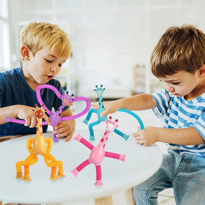 StretchyGiraffes -  Teleskop-Saugnapf Giraffe Spielzeug