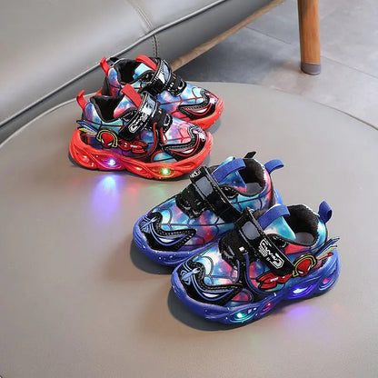 LED-licht Spiderman-print sneakers