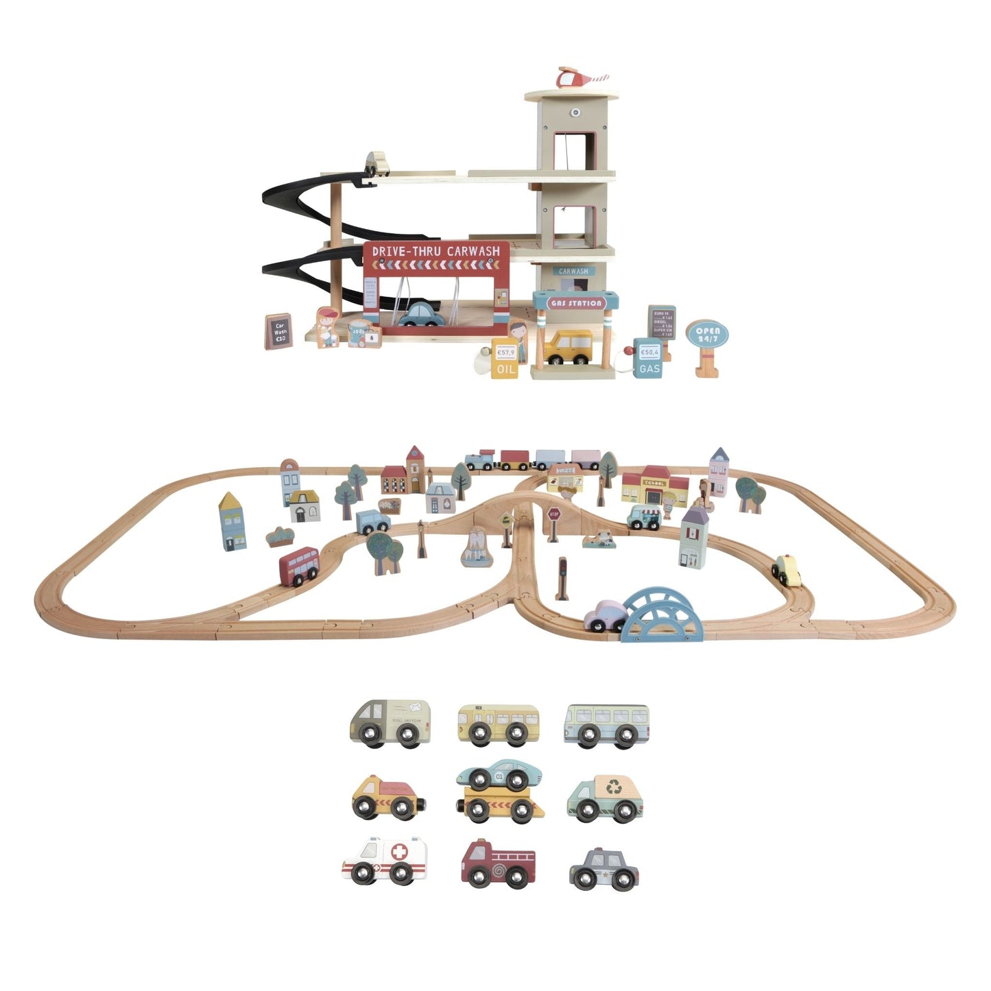 Little Dutch Railway Bundle - Garage