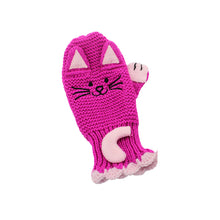 Rękawiczki Lucky Cat robione na drutach