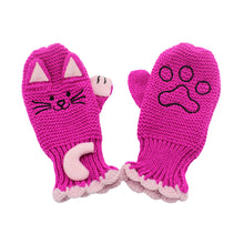 Rękawiczki Lucky Cat robione na drutach