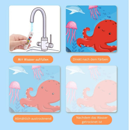 MagicDoodleBook – Wiederverwendbares Wasser-Malbuch | Montessori | Sauberer Spaß | Für Kinder von 2–5 Jahren