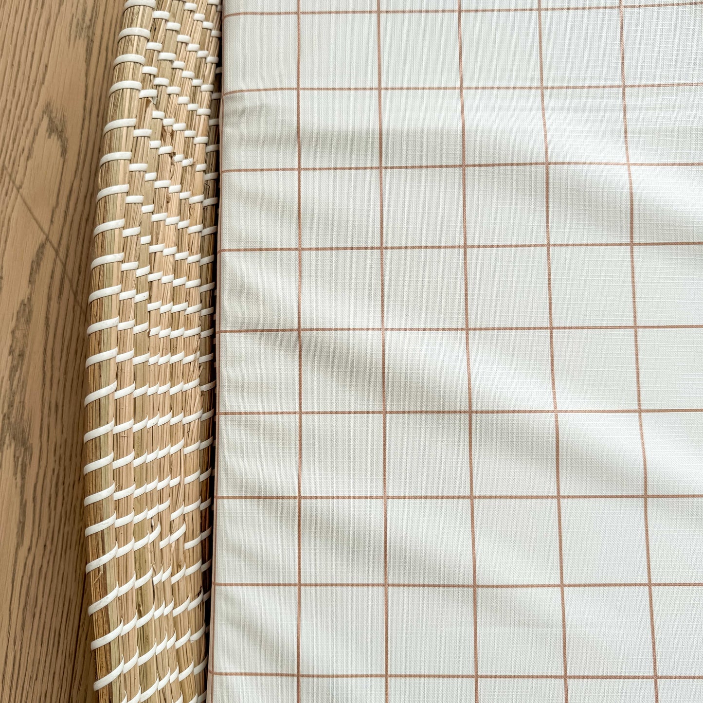 Basket Changing Mat - Mustard Grid