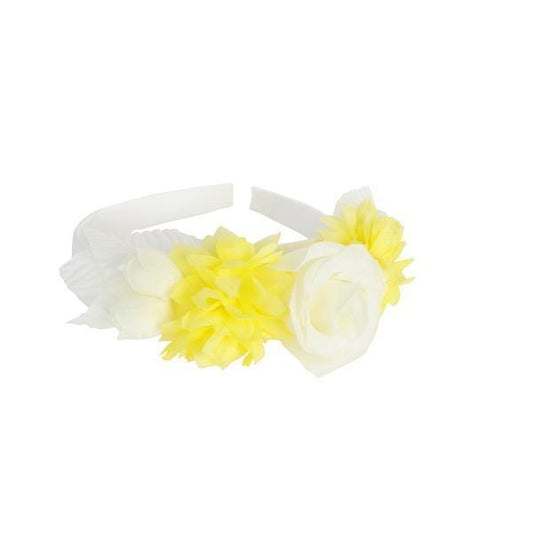 MEISJES OFFWHITE HOOFDBAND MET BLOEMEN