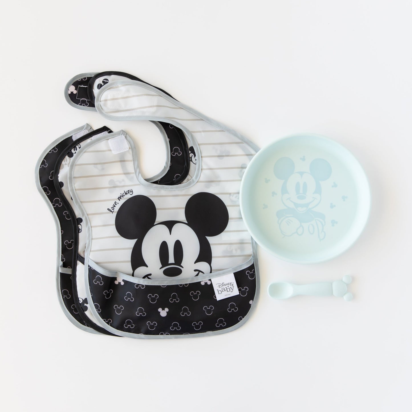 Siliconen bord + lepelset: Disney Mickey Mouse