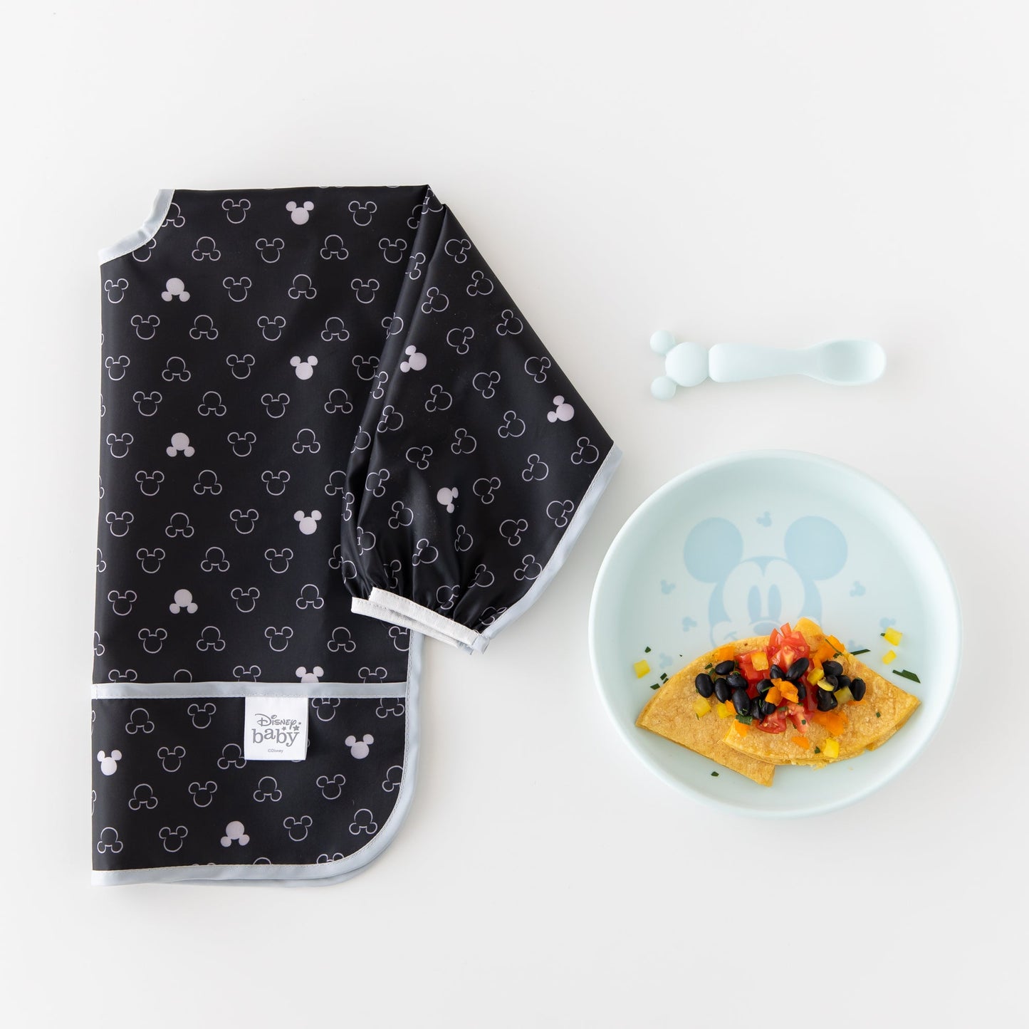 Siliconen bord + lepelset: Disney Mickey Mouse