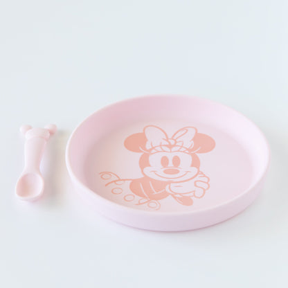 Siliconen bord + lepelset: Disney Minnie Mouse