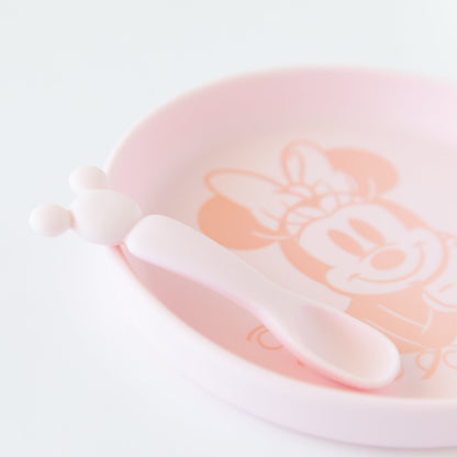 Siliconen bord + lepelset: Disney Minnie Mouse