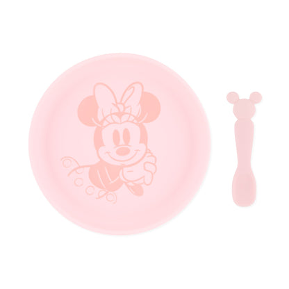 Siliconen bord + lepelset: Disney Minnie Mouse