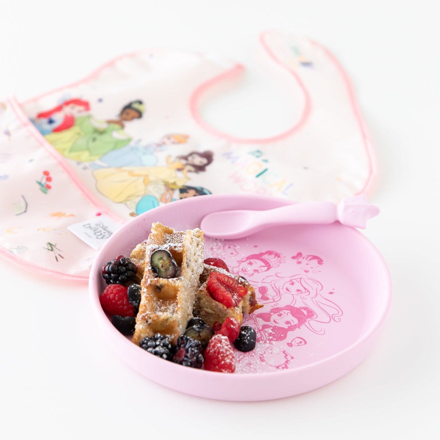 Siliconen bord + lepelset: Disney Princess