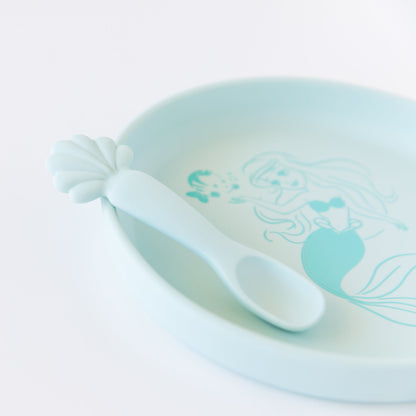 Siliconen bord + lepelset: Disneyprinses Ariel