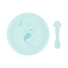 Siliconen bord + lepelset: Disneyprinses Ariel
