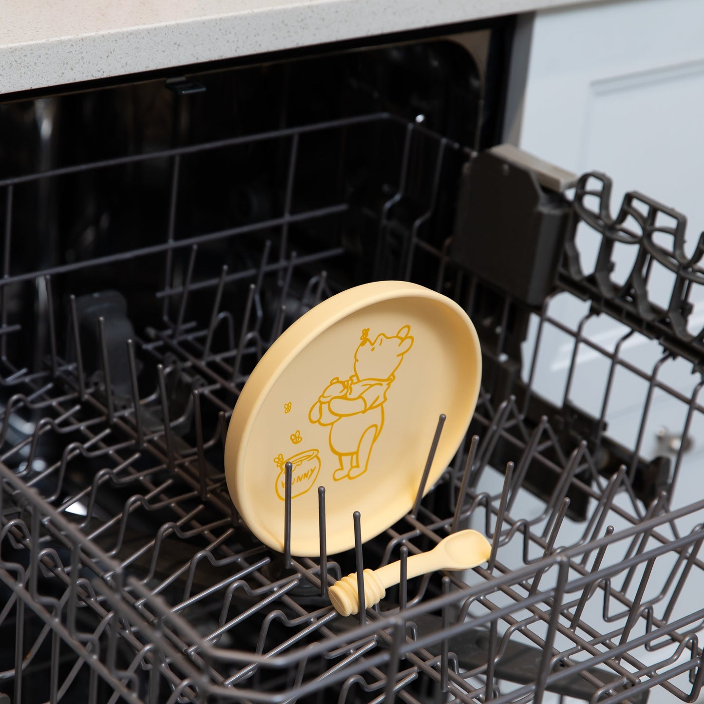 Siliconen bord + lepelset: Disney Winnie de Poeh