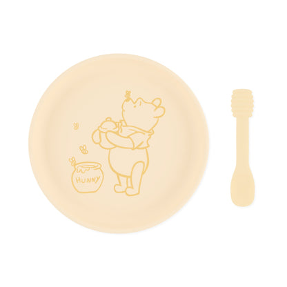 Siliconen bord + lepelset: Disney Winnie de Poeh