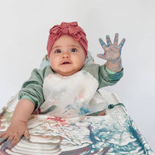 Baby schort met lange mouwen, schort, slabbetje, tuinvogel