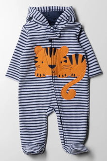 Kombinezon niemowlęcy Tiger Microfiber Fleece w kolorze granatowym