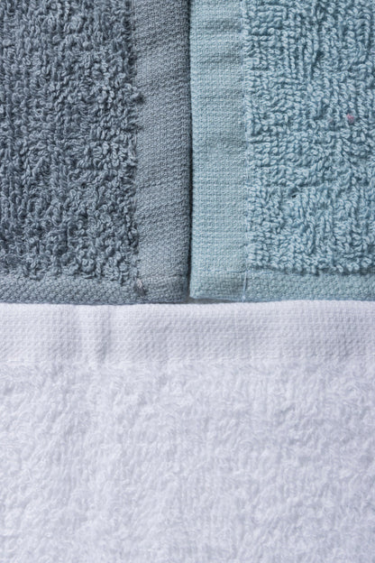 3-pack washandjes blauw & wit