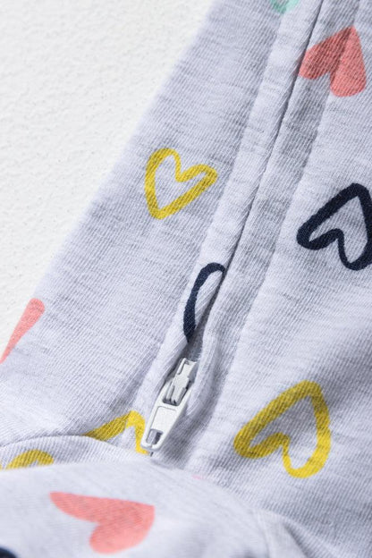 Heart Babygrow Grey