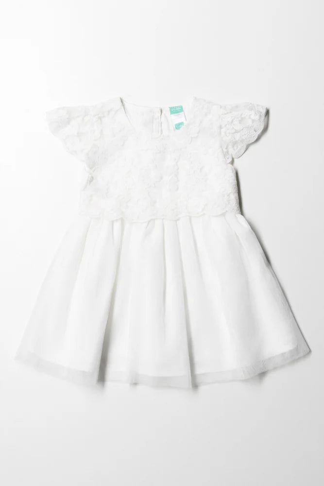 Lace Tulle Dress White