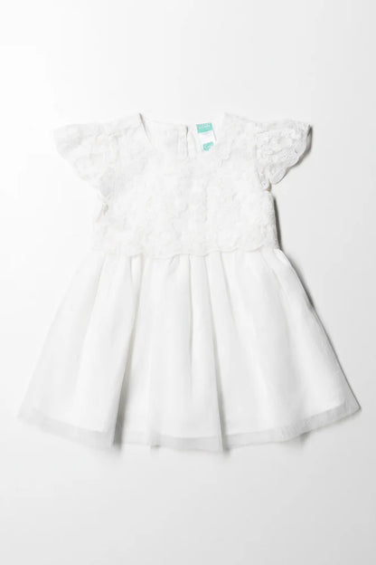 Lace Tulle Dress White