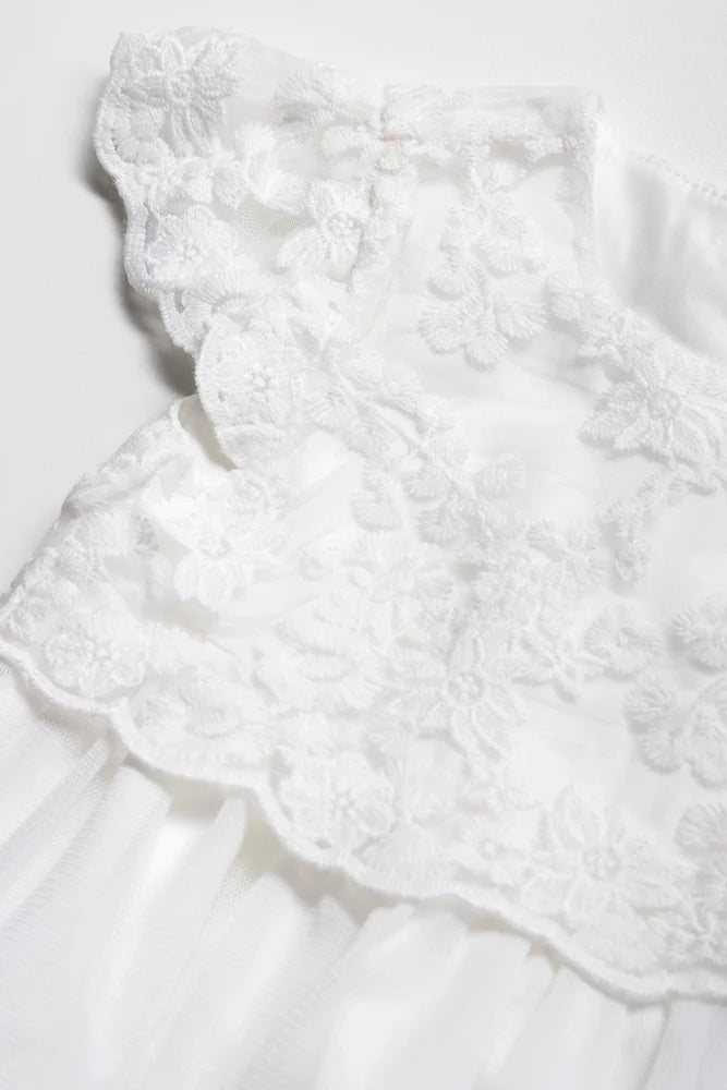 Lace Tulle Dress White