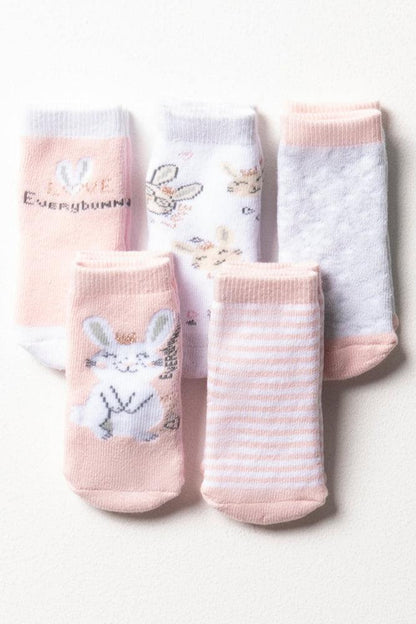 5-pack Bunny-sokken roze