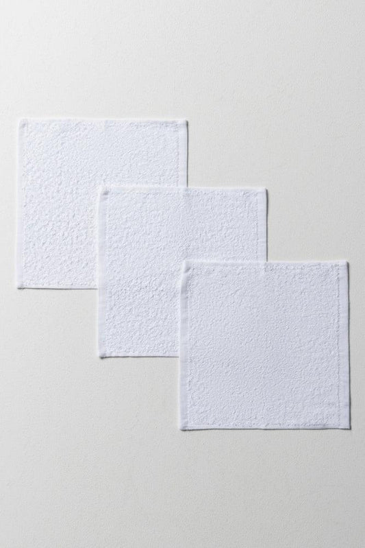 3 Pack Face Cloths White