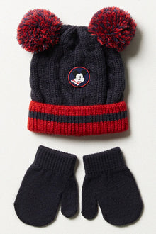 Mickey Mouse Muts & Wanten Set Marineblauw