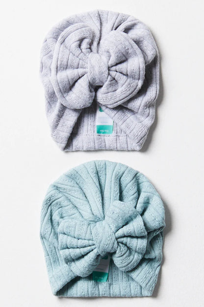 2-pack tulbanden blauw en grijs