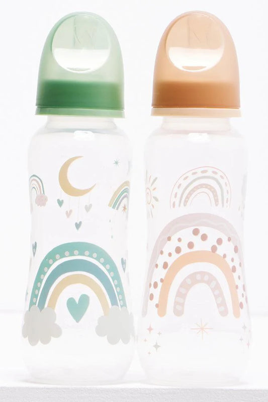 Abc 2-pack regenboogflessen multi