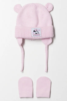 Minnie Mouse muts en wanten set roze