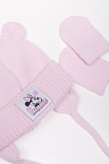 Minnie Mouse muts en wanten set roze