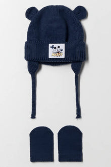 Mickey Mouse muts en wanten set marineblauw