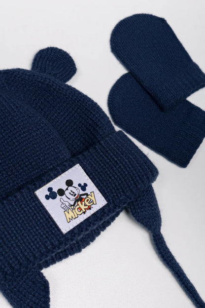Mickey Mouse muts en wanten set marineblauw