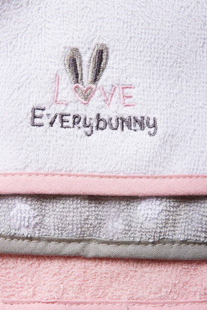 3-pack Bunny Washandjes Roze