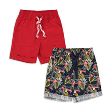 2-pack tropische shorts rood