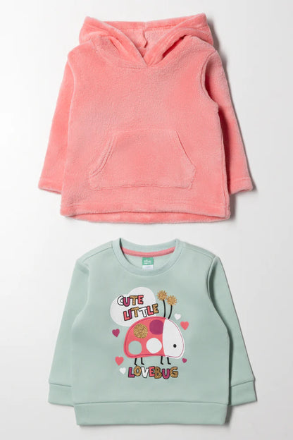 2 Pack Tracktops Green And Pink