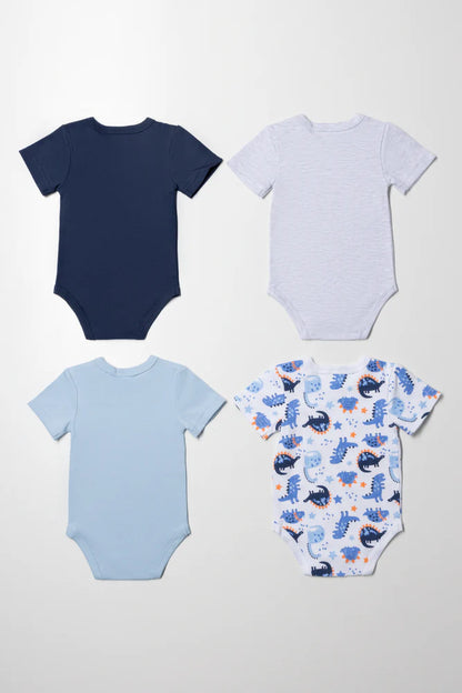 4 Pack Short Sleeve Bodyvest Blue