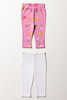 2-pack lieveheersbeestjes leggings roze