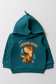 Bluza z kapturem Jurassic World w kolorze niebiesko-zielonym