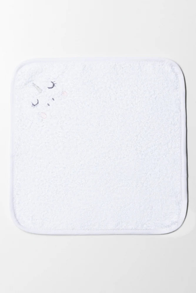 2-delige eenhoornhanddoek wit