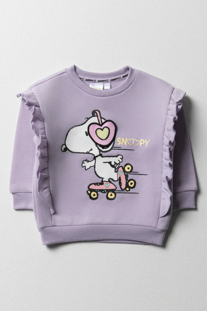 Snoopy Styled Tracktop Fleece Lila