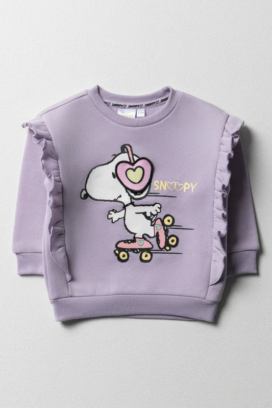 Snoopy Styled Tracktop Fleece Lila