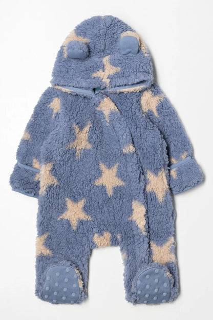 Star Sherpa Babygrow Blue