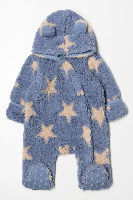 Star Sherpa Babygrow Blue