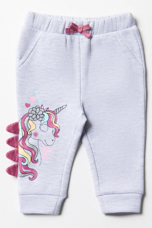 Fleece Unicorn Trainingsbroek Grijs