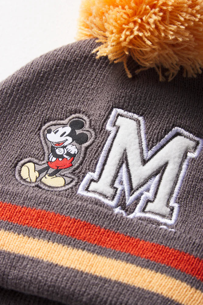 Mickey Mouse Beanie & Mittens Set Dark Grey
