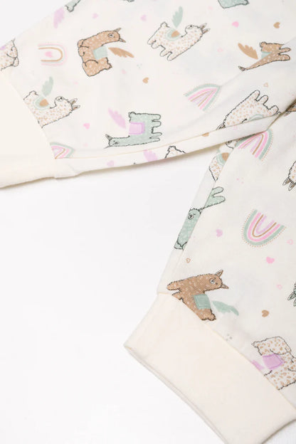 2-pack pyjama met lange mouwen, roze en wit