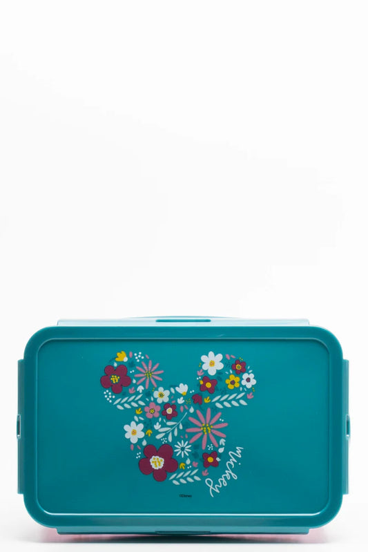 Mickey Rectangular Clip Lunchbox Light Blue