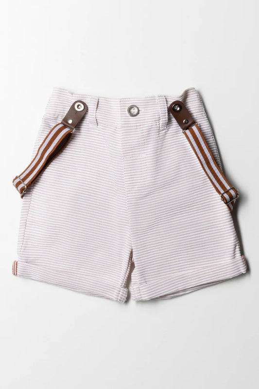 Mode Shorts Met Bretels Steen